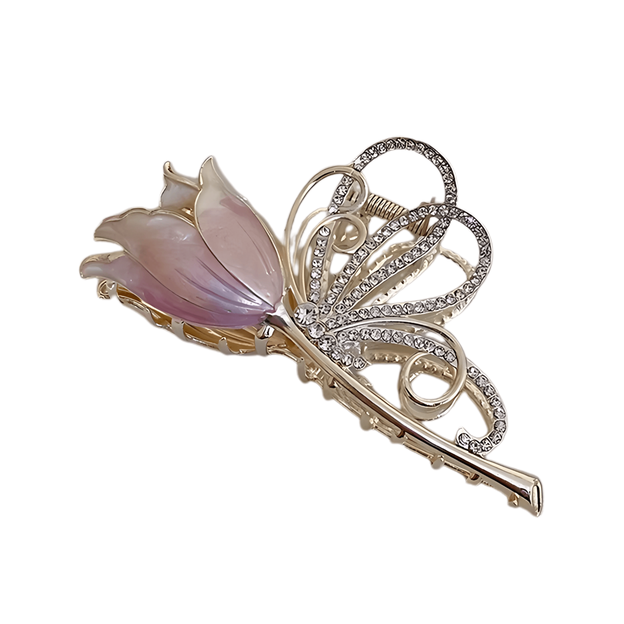 Rhinestone Tulip Claw Clip - Gummia